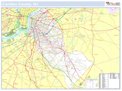 Camden, NJ County Wall Map