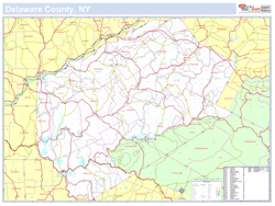 Delaware, NY County Wall Map