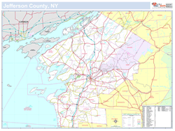 Jefferson, NY County Wall Map