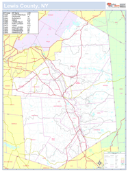 Lewis, NY County Wall Map