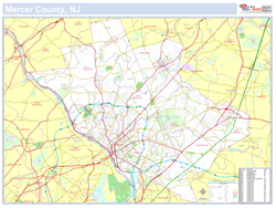 Mercer, NJ County Wall Map