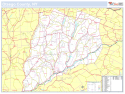 Otsego, NY County Wall Map