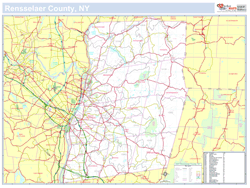 Rensselaer, NY County Wall Map