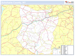 Schoharie, NY County Wall Map