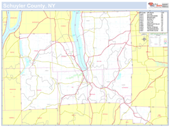 Schuyler, NY County Wall Map