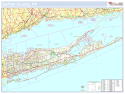 Suffolk, NY County Wall Map