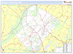 Sussex, NJ County Wall Map