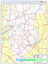 Tolland, CT County Wall Map