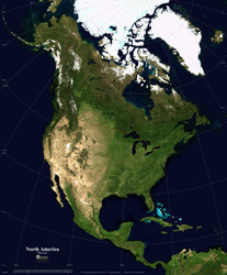 North America Physical Wall Map