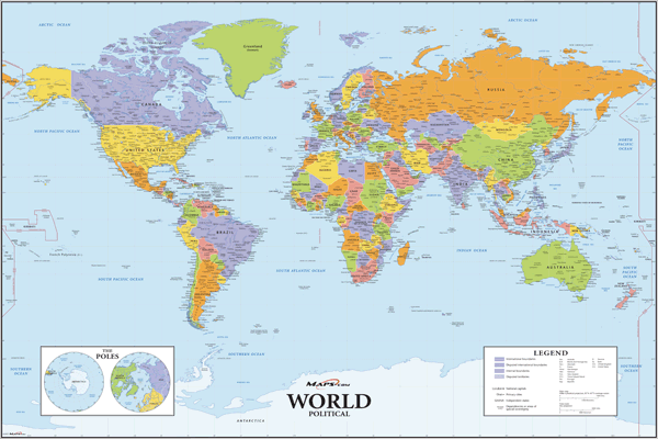 World Deluxe Political Wall Map