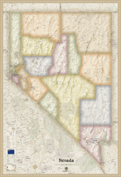 Nevada Antique Wall Map