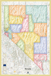 Nevada Political Wall Map