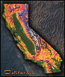 California Topo Wall Map