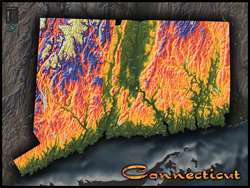 Connecticut Topo Wall Map