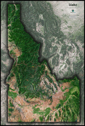 Idaho Satellite Wall Map