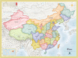 China Political Wall Map