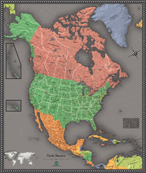 Contemporary North America Wall Map