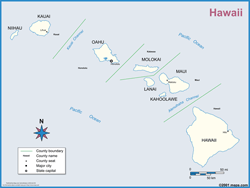 Hawaii County Outline Wall Map