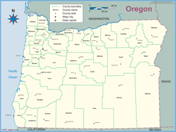 Oregon County Outline Wall Map