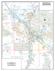 Tuscon Metropolitan Arterial and Collector Streets Wall Map