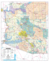 Arizona Highways and Roads Wall Map